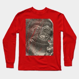 The Enigma Ape: An Uncanny Gorilla Meme Template Long Sleeve T-Shirt